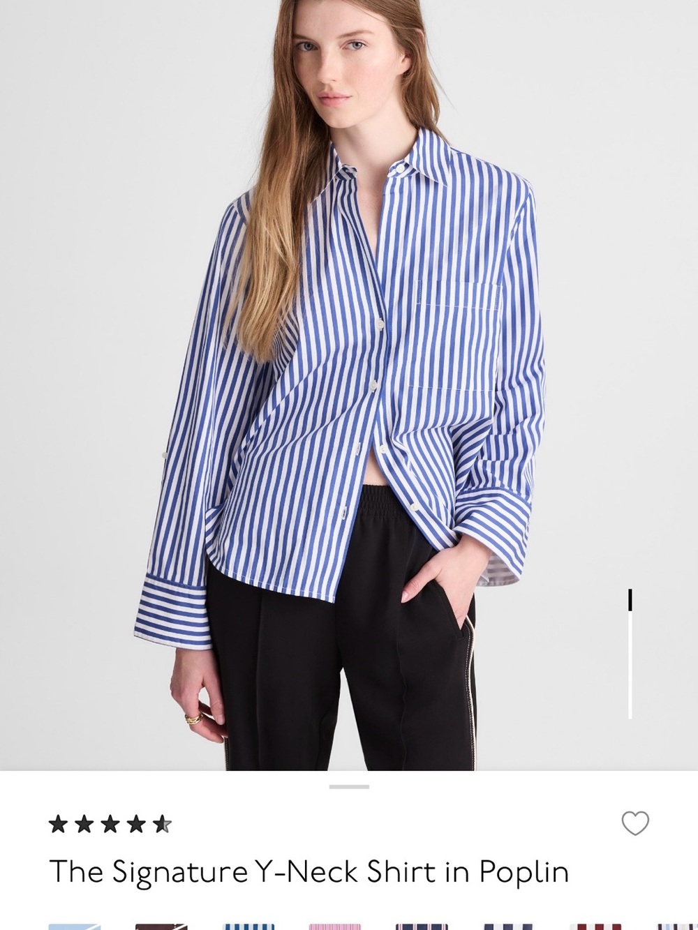 Madewell Blue and White Vertical Stripe Button-Down Shirt - Picture 2 of 4